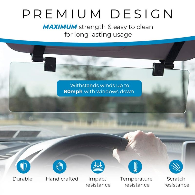 GLARE GUARD G Glare Guard Polarized Car Sun Visor Extender  Anti-Glare Sun Visor Extension for Car Protects Glare/UV Rays  Car Visor Extender Sun Blocker Universal 14 x 3.25 Blocker for Cars  Trucks & SUVs USA Made - Image 5